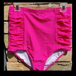 🌺Coral Reef Hot Pink Ultra High Swim Bottoms!🌺